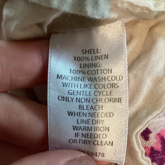 Cynthia Rowley Womens Linen Shirt Dress Size 6 Pink Classic Preppy Beachy Career - Picture 9 of 9